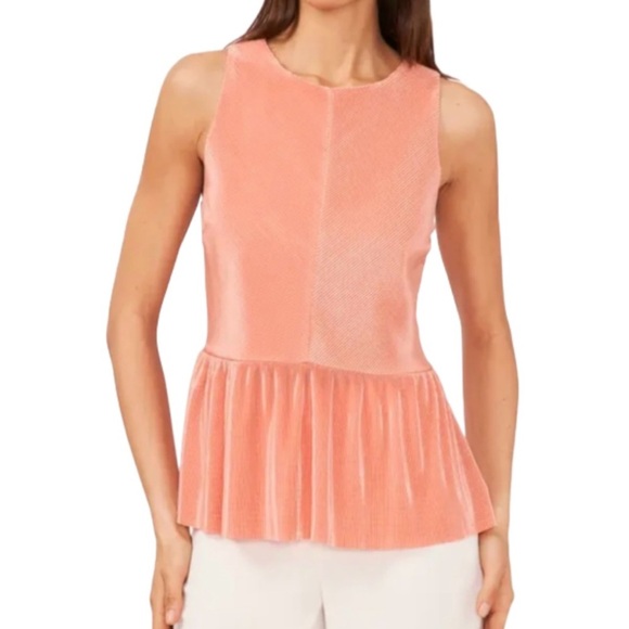 Halogen Sleeveless Coral Peplum Top -Size M - Picture 1 of 12